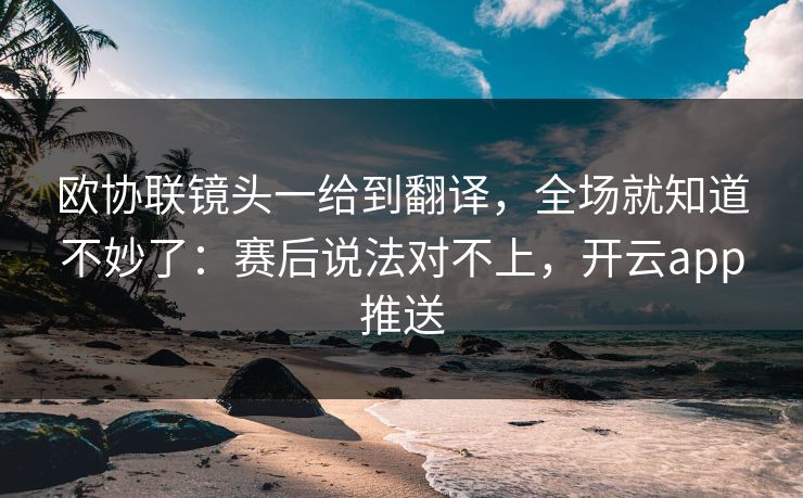 欧协联镜头一给到翻译，全场就知道不妙了：赛后说法对不上，开云app推送