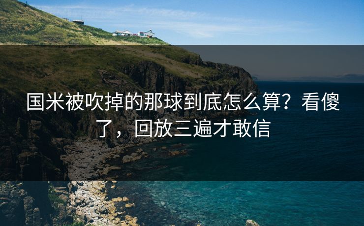国米被吹掉的那球到底怎么算？看傻了，回放三遍才敢信